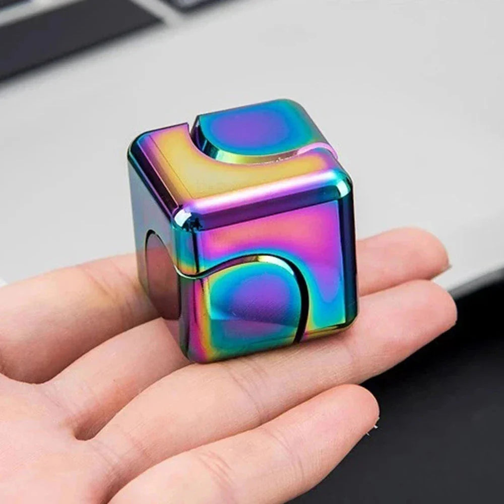 Metal Square Fidget Spinner Cube – Anti-Anxiety Decompression Toy for Stress Relief and Focus