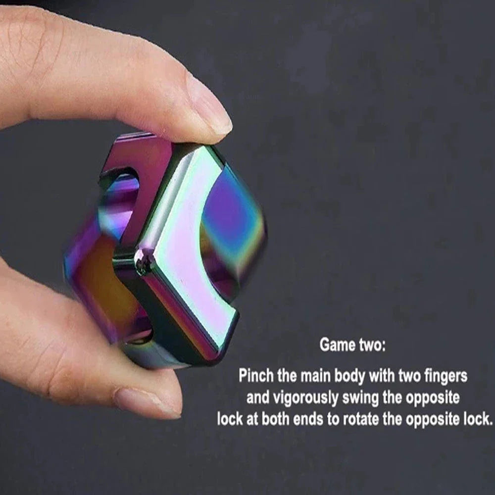 Metal Square Fidget Spinner Cube – Anti-Anxiety Decompression Toy for Stress Relief and Focus